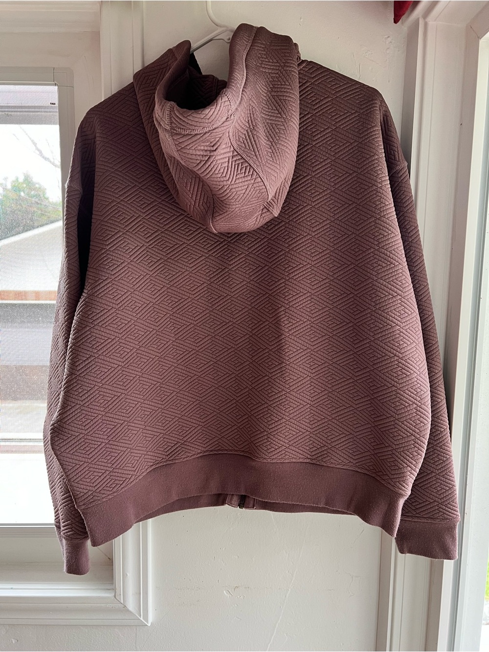 ThirdLove Quilted Zip Hoodie in Mauve - Picture 5 of 13